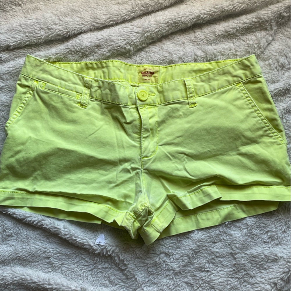 Two for one- Mossimo lime green shorts with matching lime green tights.